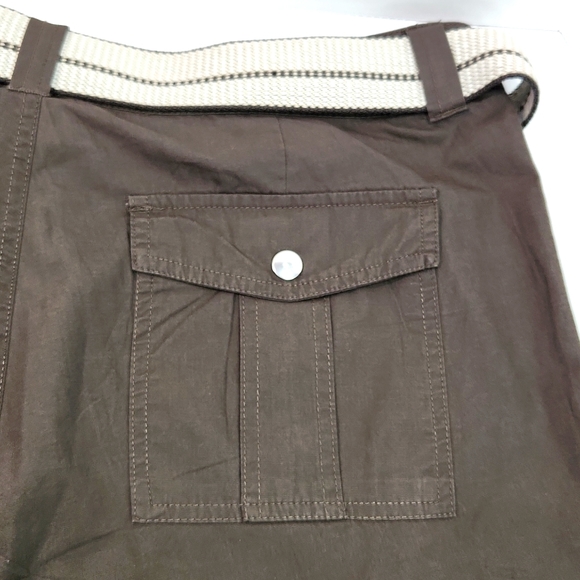 NWOT Original NM Belted Clam Digger Capri-to-Long Cargo Pants Brown Khaki (16) - Picture 7 of 13